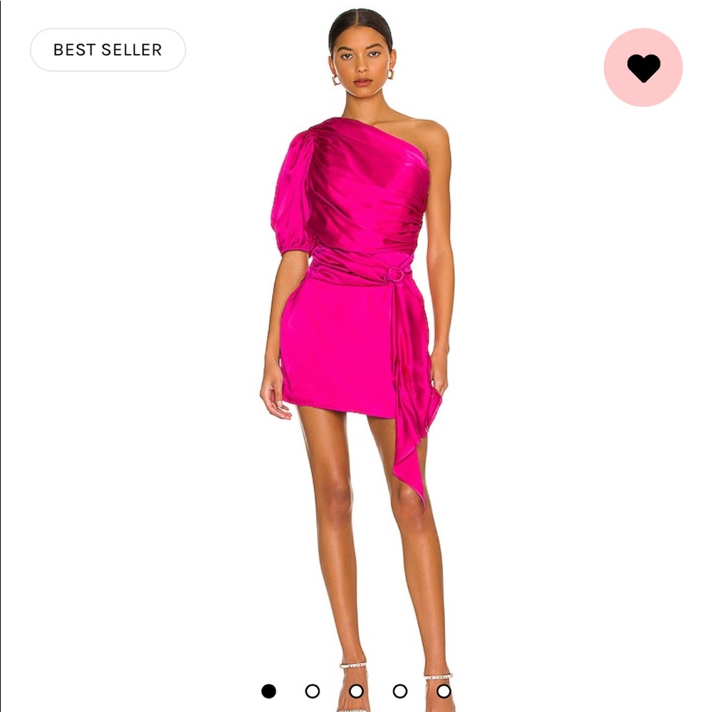 Hot pink, 100% silk Amanda Uprichard dress from Revolve!